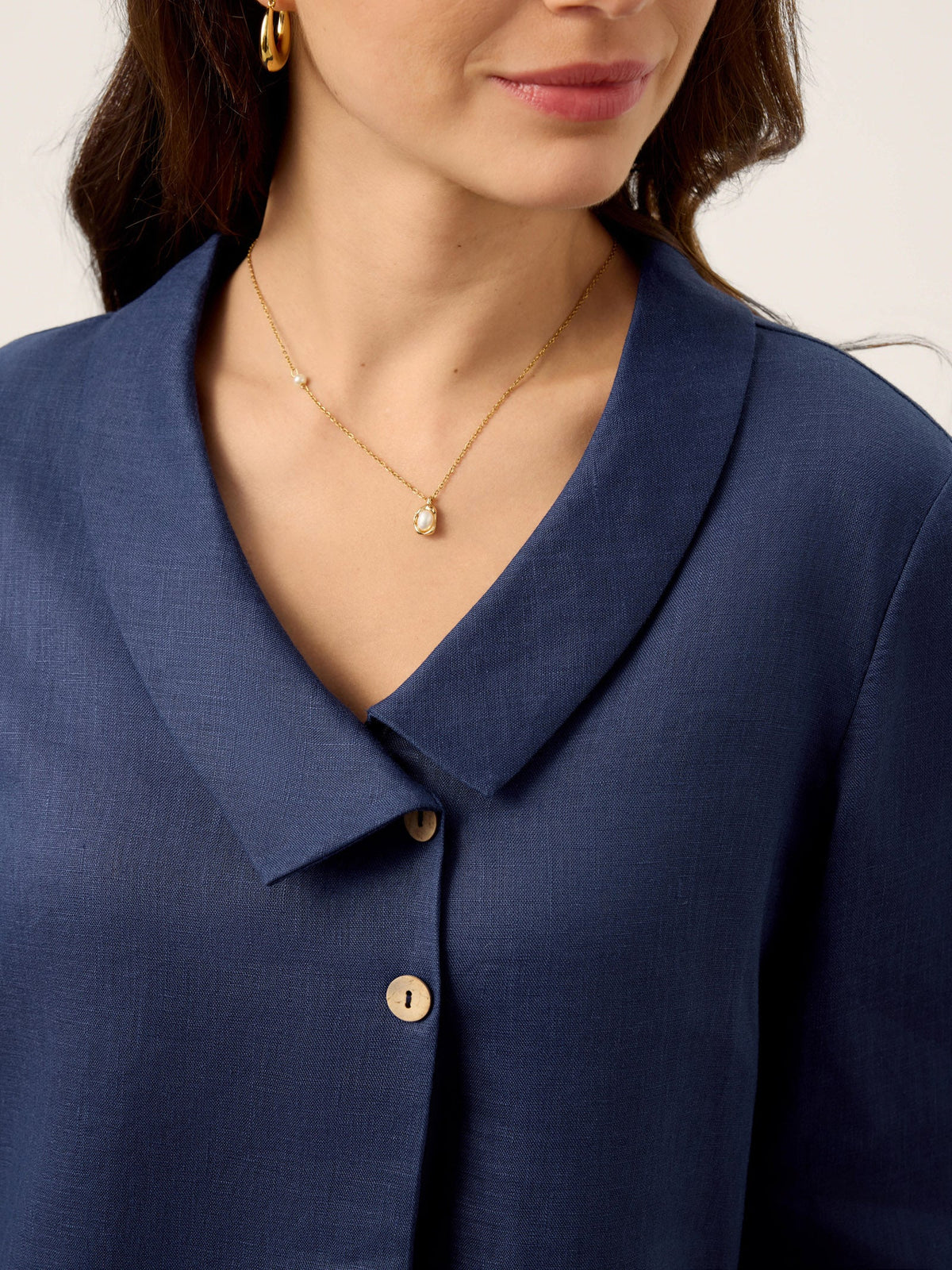 OTTILIE Asymmetric 100% Linnen top
