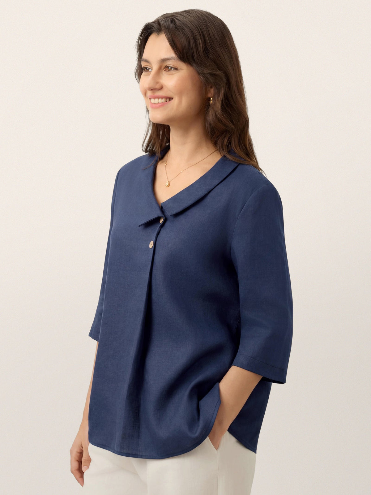 OTTILIE Asymmetric 100% Linnen top