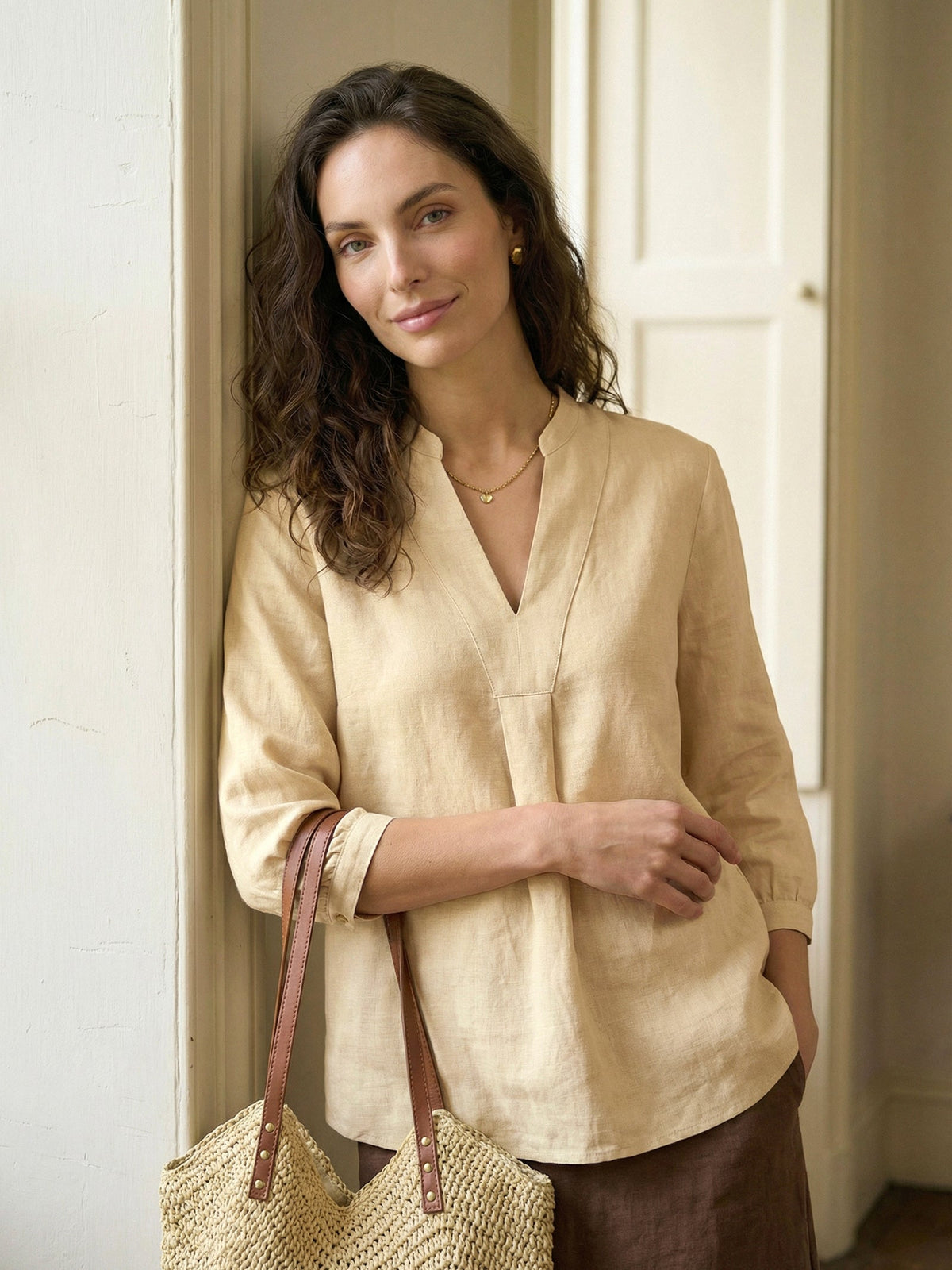 JOANNA 100% Linen Dress Shirt