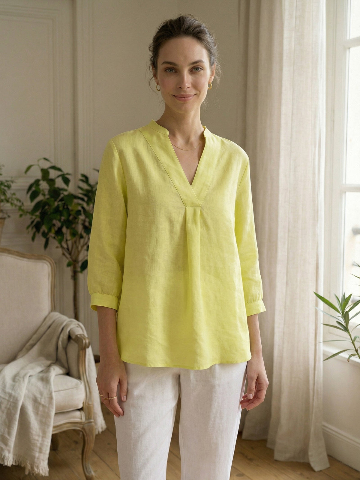 JOANNA 100% Linen Dress Shirt