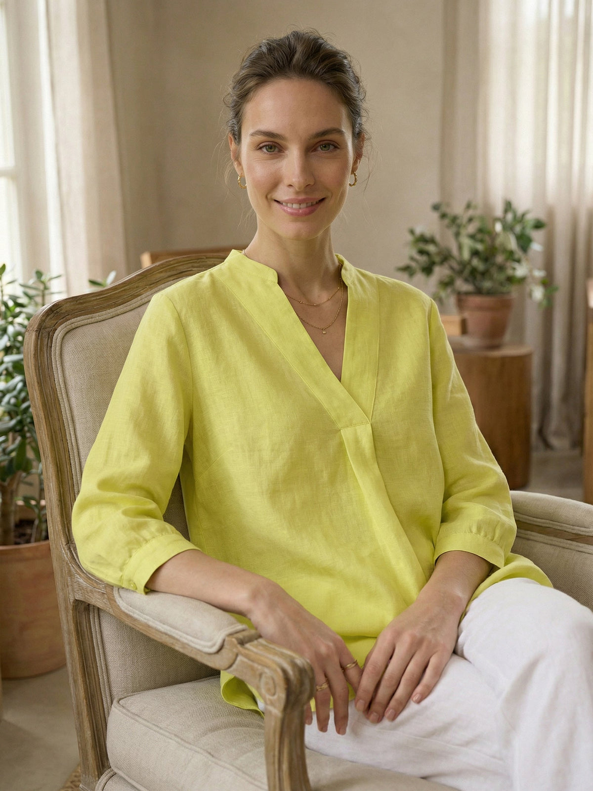 JOANNA 100% Linen Dress Shirt