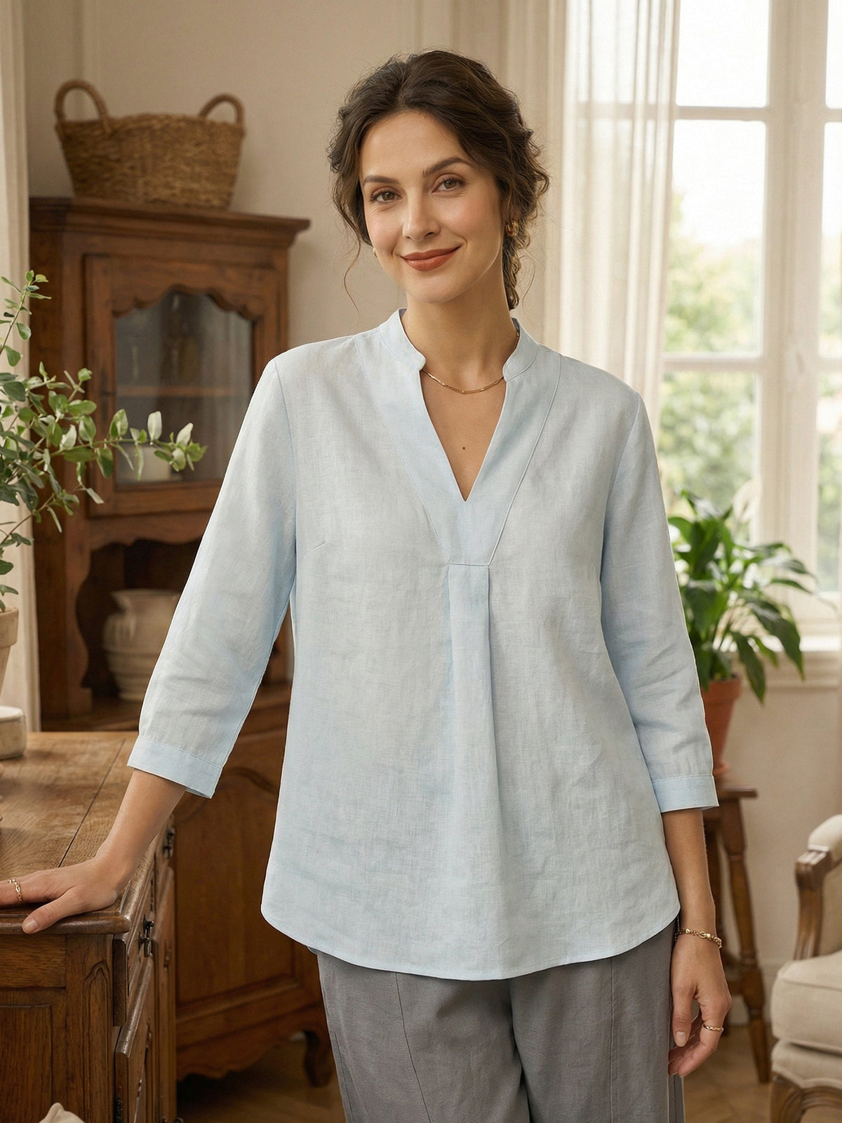 JOANNA 100% Linen Dress Shirt