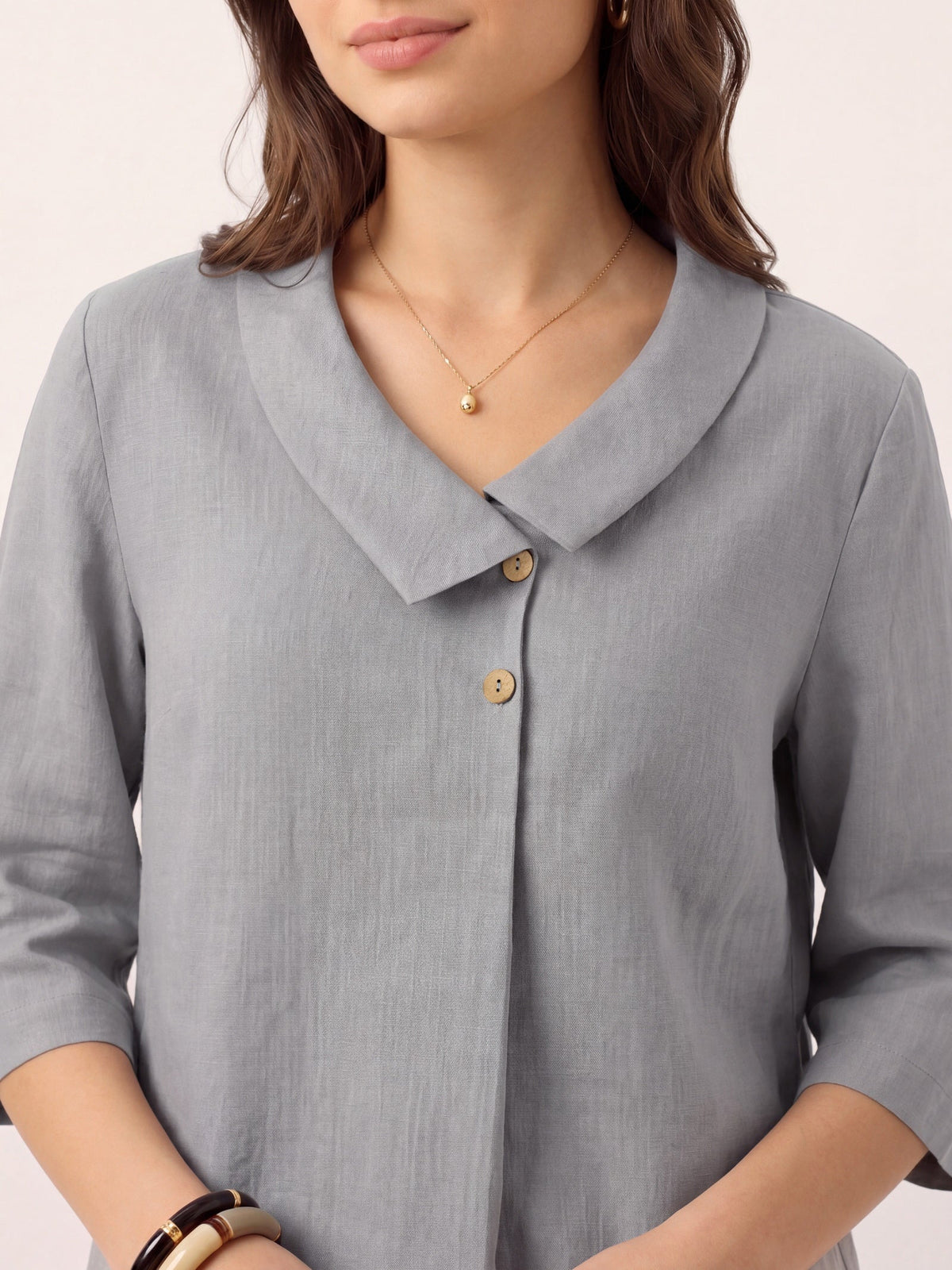 OTTILIE Asymmetric 100% Linnen top