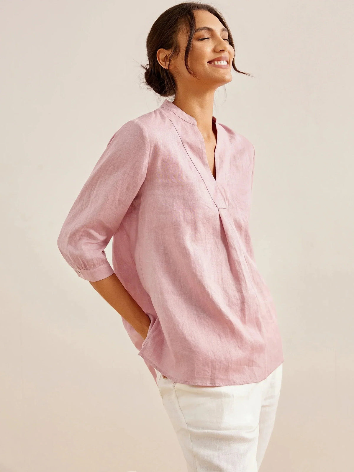 JOANNA 100% Linen Dress Shirt