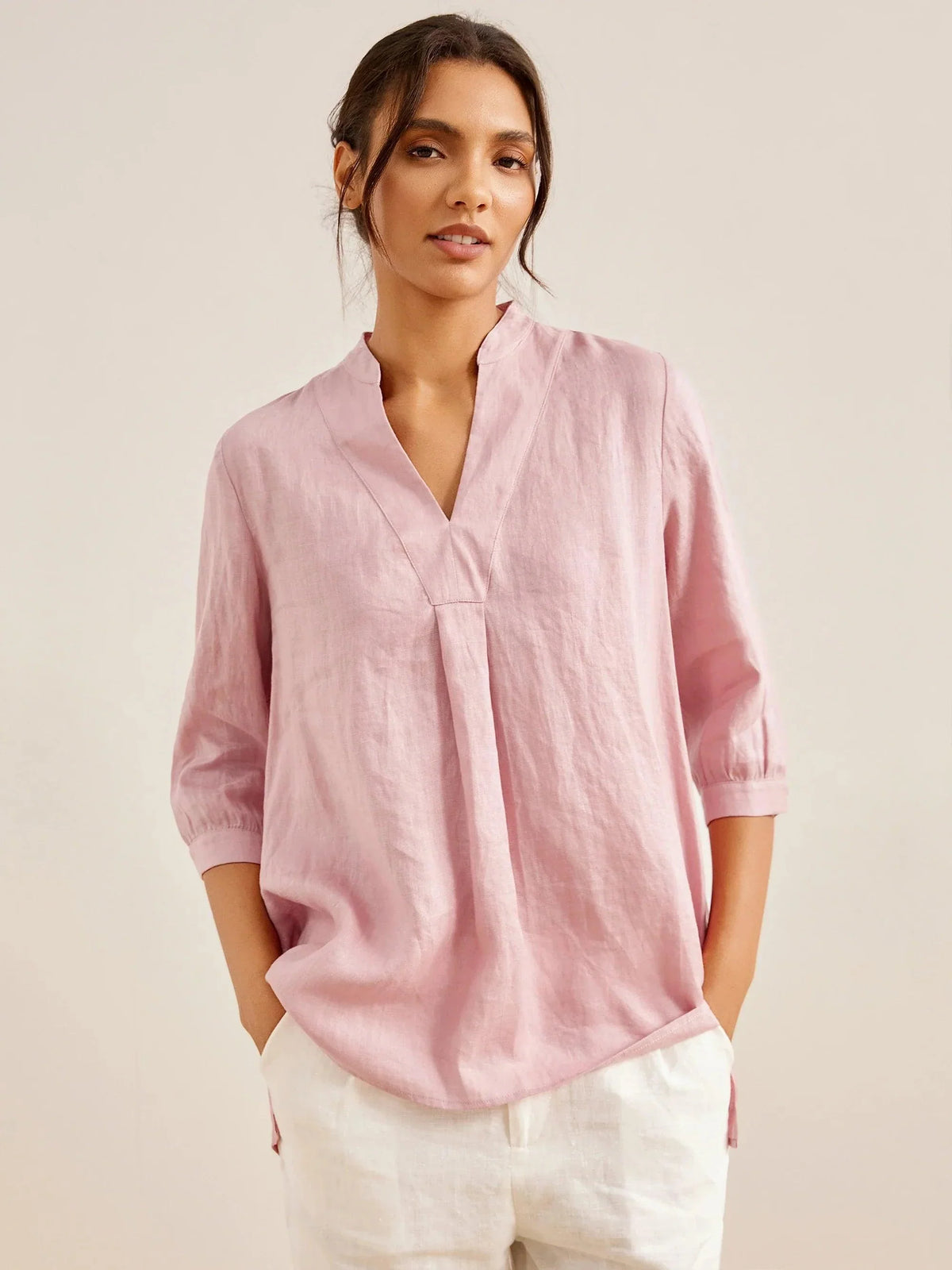 JOANNA 100% Linen Dress Shirt