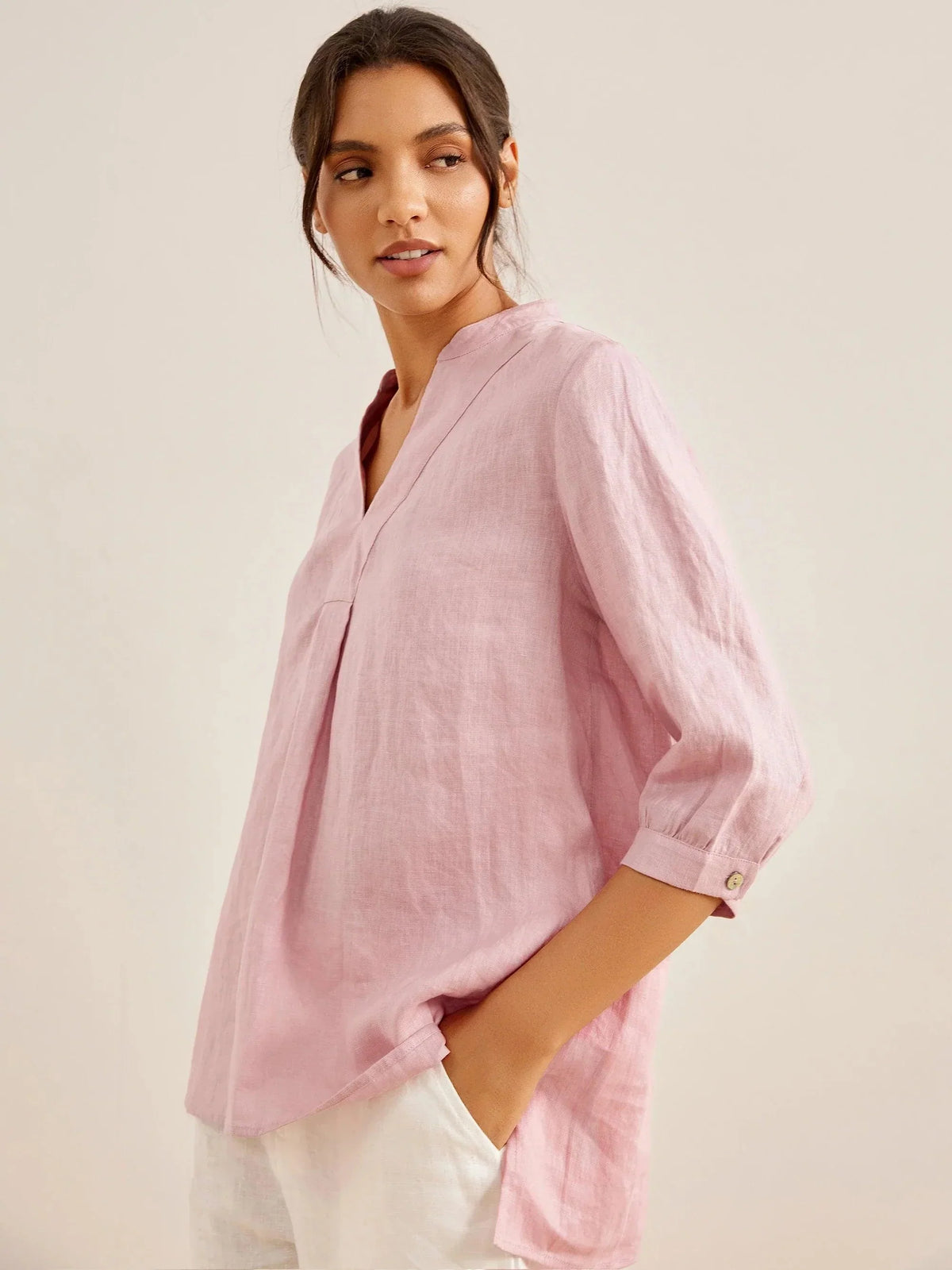 JOANNA 100% Linen Dress Shirt