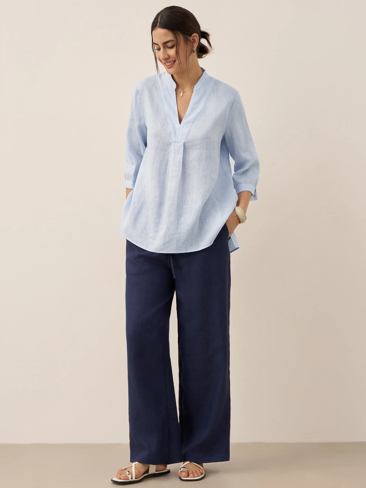 JOANNA 100% Linen Dress Shirt