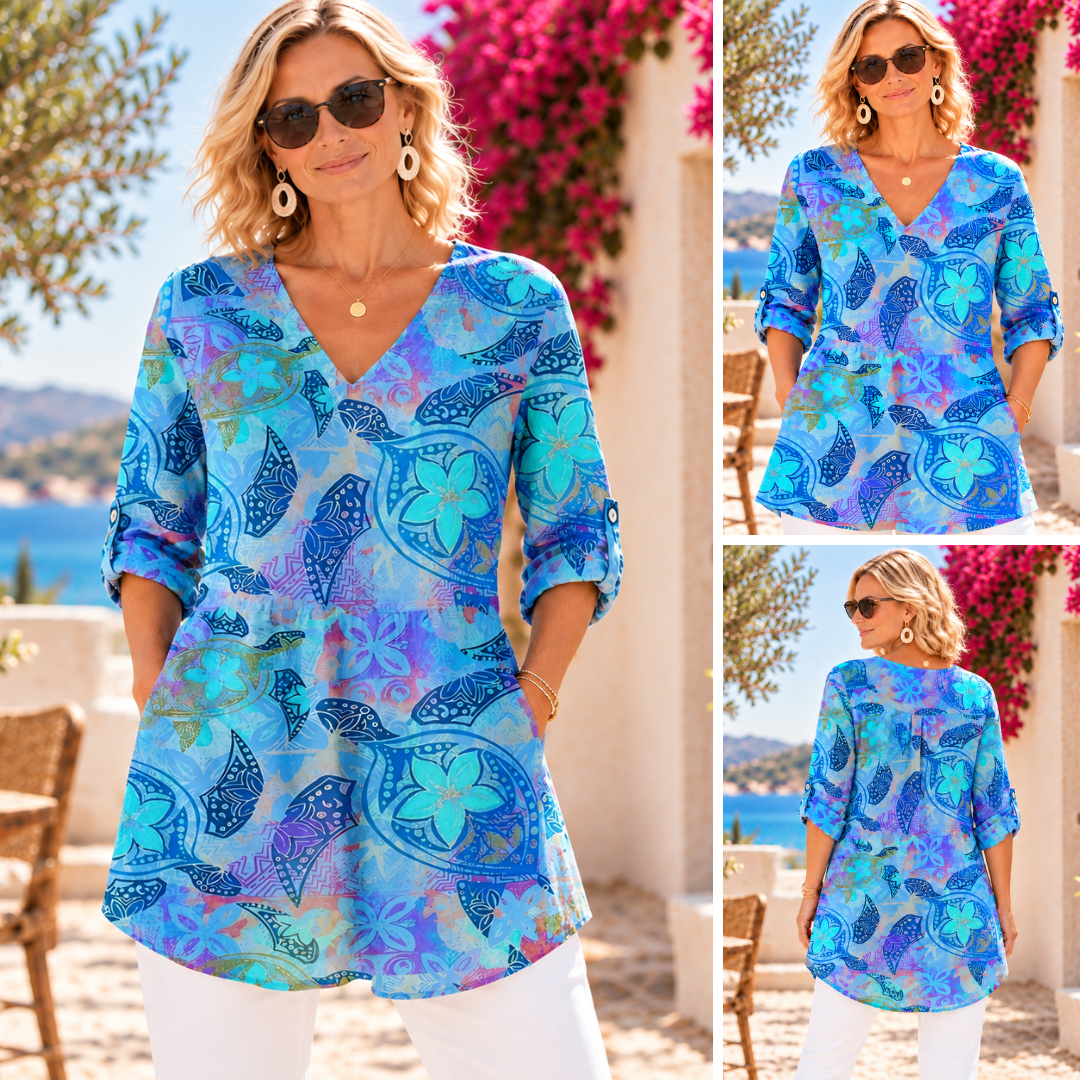 April | Printed V-Neck Blouse