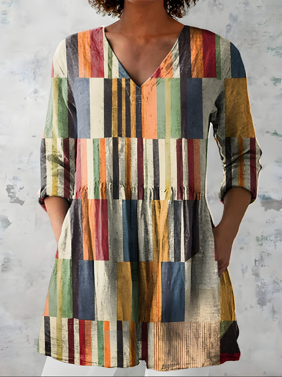 April | Printed V-Neck Blouse
