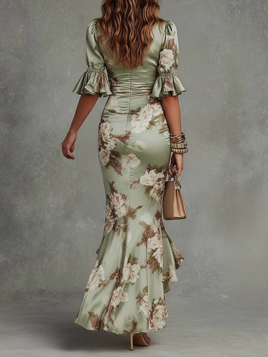 OKTAWIA | Satin with Flared Sleeve