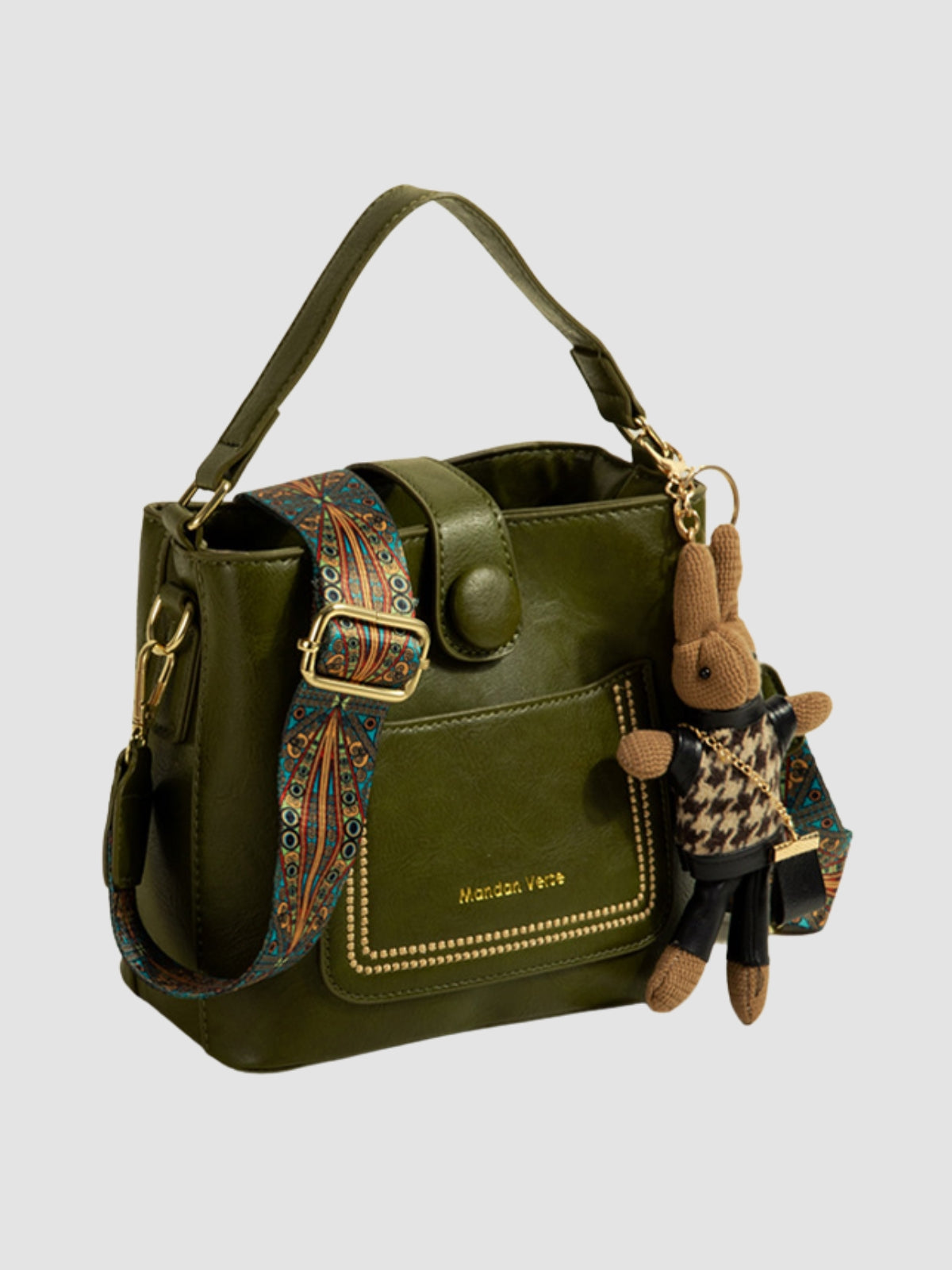 WLS Retro Textured Niche Crossbody Bucket Bag