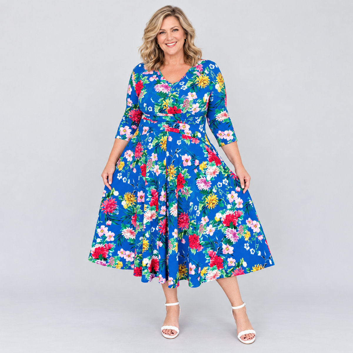 Cleo Dress in kasumi cobalt