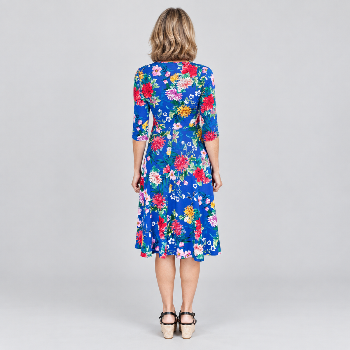 Cleo Dress in kasumi cobalt