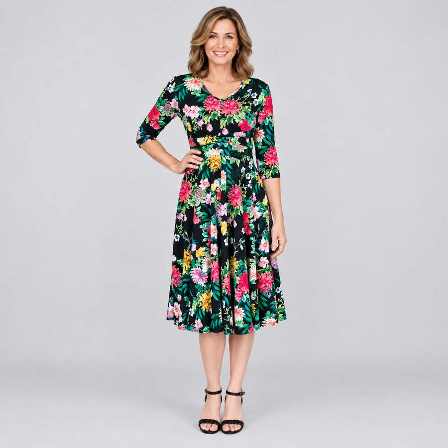 Cleo Dress in kasumi black