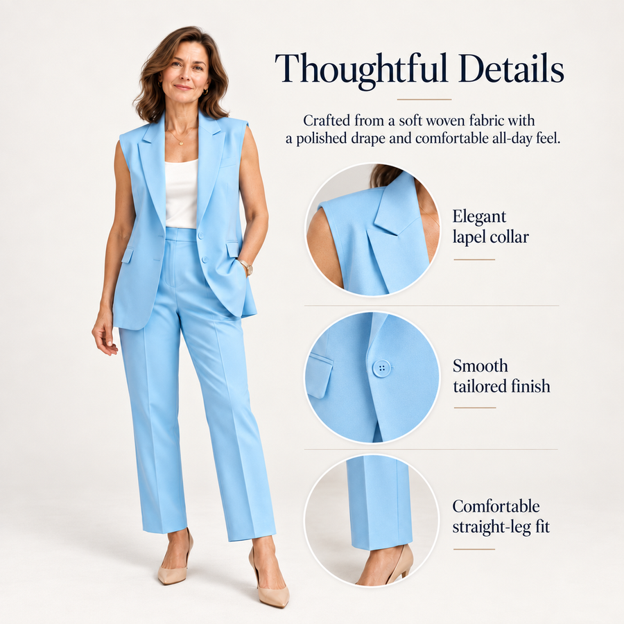 Sleeveless Blazer Set